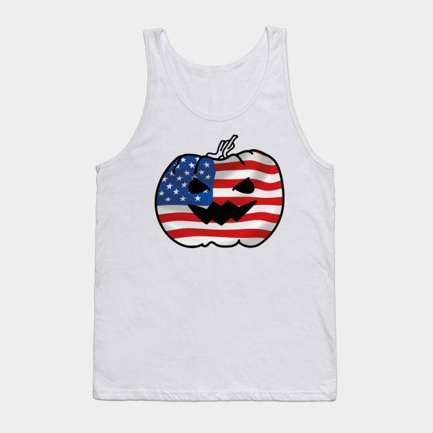 American Flag Halloween Pumpkin Tank Top by EpicMums